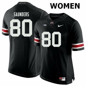 Women's Ohio State Buckeyes #80 C.J. Saunders Black Nike NCAA College Football Jersey Copuon ZLZ1644JL